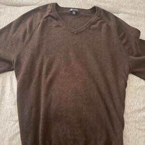 J. Crew Cashmere Cotton V-Neck Men's Sweater Brown Sz Small